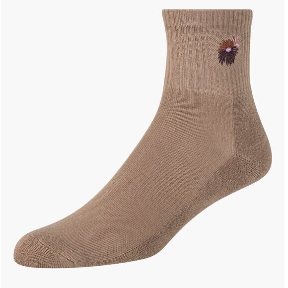 Ted Baker Pink Green Beige High Quarter Crew Floral Embroidery Stretch Socks 3pk - Picture 7 of 16